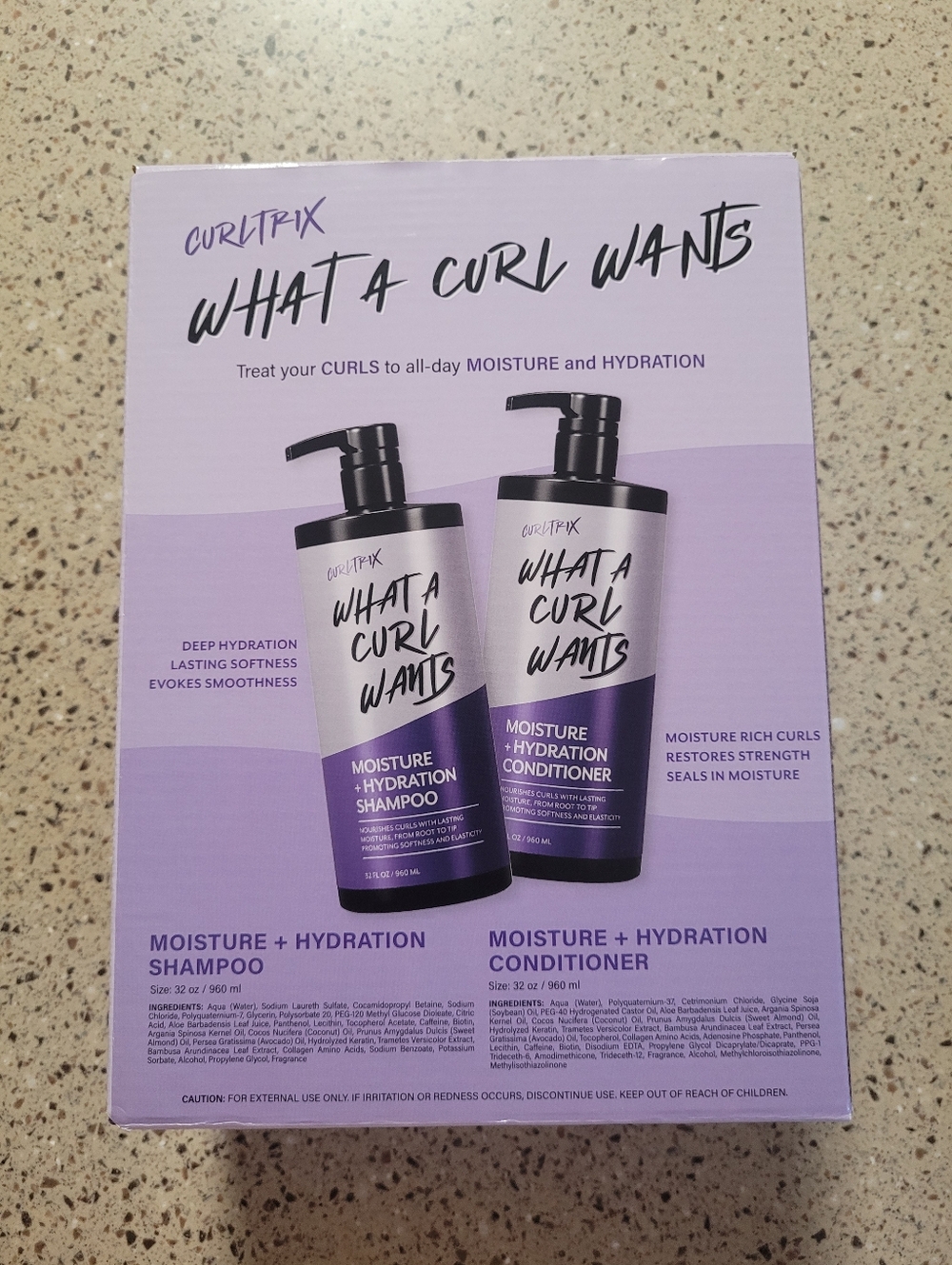 Curltrix What A Curl Wants Moisture + Hydration Shampoo & Conditioner 32 oz Each - Picture 3 of 6